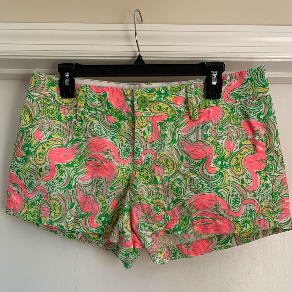 Lilly Pulitzer- size 8 Walsh short - flamingo pink and green